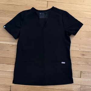Figs Classic Black Scrub Top